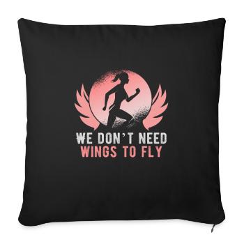 Running Marathon Runner Running - Sofa pillowcase 17,3'' x 17,3'' (45 x 45 cm) - black - Front