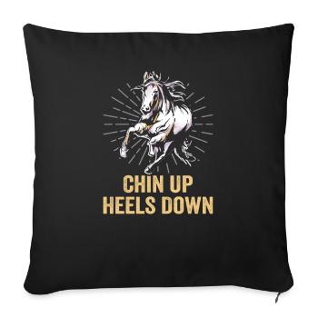 Design équestre et équestre pour les amoureux des chevaux - Housse de coussin décorative 45 x 45 cm - noir - Devant