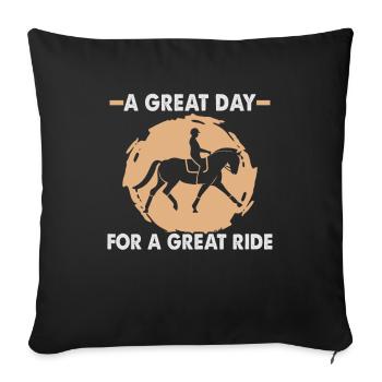 Design équestre et équestre pour les amoureux des chevaux - Housse de coussin décorative 45 x 45 cm - noir - Devant