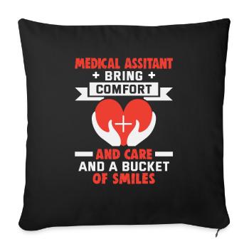 Medical assistant Nurse Nurse - Sofa pillowcase 17,3'' x 17,3'' (45 x 45 cm) - black - Front