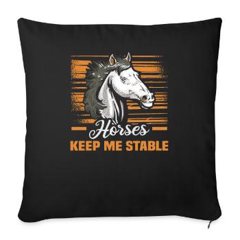 Reiter und Reitsport Design für Pferdeliebhaber - Sofakissenbezug 45 x 45 cm - Schwarz - Vorne