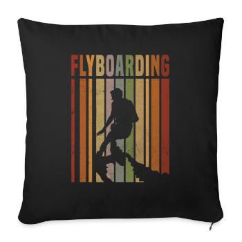 Design de flyboard cool dans un style vintage - Housse de coussin décorative 45 x 45 cm - noir - Devant