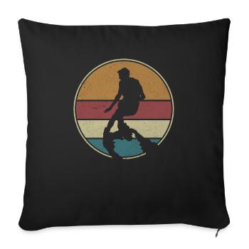 Retro Flyboard Design Sports Nautiques Cadeau - Housse de coussin décorative 45 x 45 cm - noir - Devant