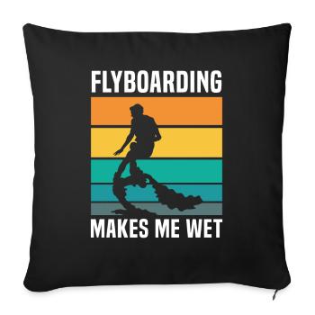 Le flyboard me fait mouiller Hydrojet Water Board - Housse de coussin décorative 45 x 45 cm - noir - Devant