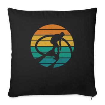 Flyboard Vintage Flyboard Sports Nautiques - Housse de coussin décorative 45 x 45 cm - noir - Devant