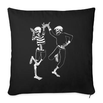 Beatnik Drôle Danse Squelette Vintage Rétro - Housse de coussin décorative 45 x 45 cm - noir - Devant