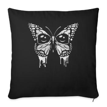 Zombiecore Esthétique Zombie Gothique Papillon - Housse de coussin décorative 45 x 45 cm - noir - Devant