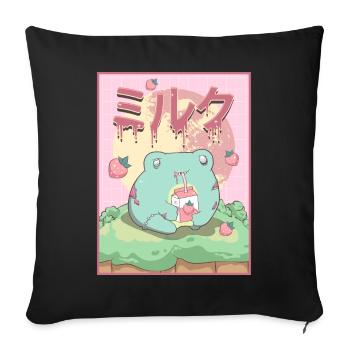 Zombiecore Aesthetic Zombie Kawaii Frog - Sofa pillowcase 17,3'' x 17,3'' (45 x 45 cm) - black - Front