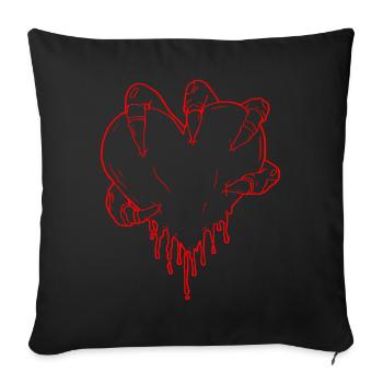 Zombiecore Esthétique Zombie Monster Hand Heart - Housse de coussin décorative 45 x 45 cm - noir - Devant
