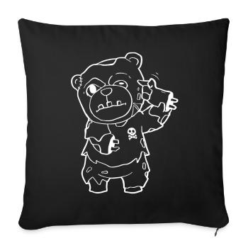 Zombiecore Esthétique Pastel Goth Zombie Bear - Housse de coussin décorative 45 x 45 cm - noir - Devant