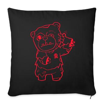 Zombiecore Esthétique Zombie Bear Pastel Goth - Housse de coussin décorative 45 x 45 cm - noir - Devant