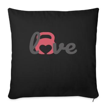Love Kettlebell Fitness Dumbbell - Sofa pillowcase 17,3'' x 17,3'' (45 x 45 cm) - black - Front