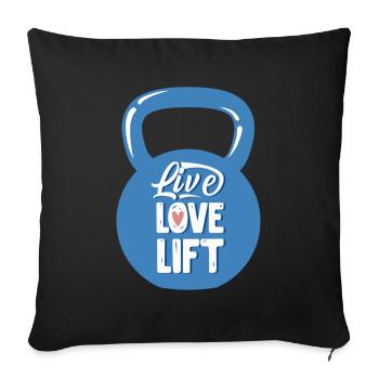 Live Love Lift Kettlebell Fitness - Sofa pillowcase 17,3'' x 17,3'' (45 x 45 cm) - black - Front