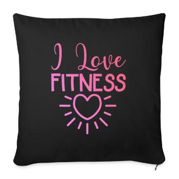 J’adore le fitness - Housse de coussin décorative 45 x 45 cm - noir - Devant