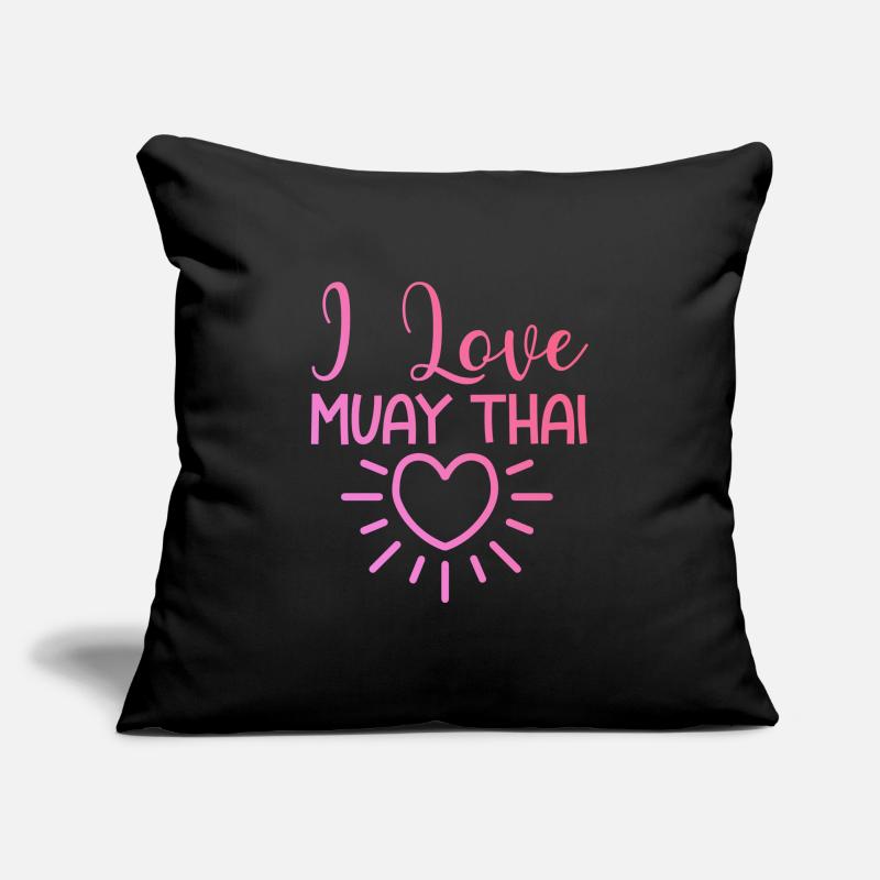 J’adore le Muay Thai Housse de coussin décorative 45 x 45 cm