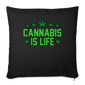Cannabis - Sofakissenbezug 45 x 45 cm - Schwarz - Vorne