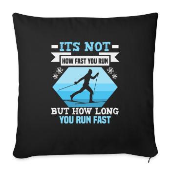 Skieurs de fond biathlon de fond - Housse de coussin décorative 45 x 45 cm - noir - Devant