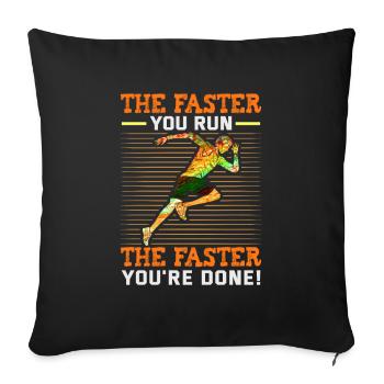 Running Marathon Runner Running - Sofa pillowcase 17,3'' x 17,3'' (45 x 45 cm) - black - Front