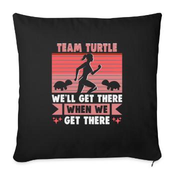 Running Marathon Runner Running - Sofa pillowcase 17,3'' x 17,3'' (45 x 45 cm) - black - Front