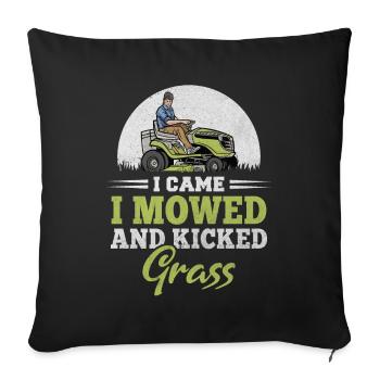 Funny Lawn Mower Tractor Mowed And Kicked Grass - Sofa pillowcase 17,3'' x 17,3'' (45 x 45 cm) - black - Front