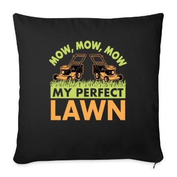 Tondre ma pelouse parfaite - Entretien de la pelouse - Housse de coussin décorative 45 x 45 cm - noir - Devant