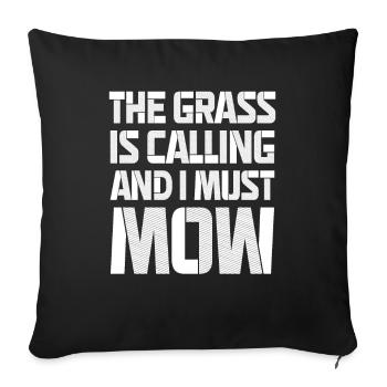 Lawn Mower Gardening Grass Calling Mow - Sofa pillowcase 17,3'' x 17,3'' (45 x 45 cm) - black - Front