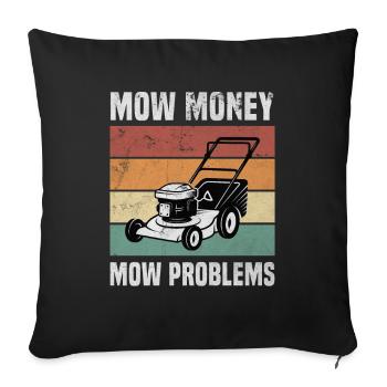 Vintage Rawen tondeuse Mow Money Mow Problèmes - Housse de coussin décorative 45 x 45 cm - noir - Devant