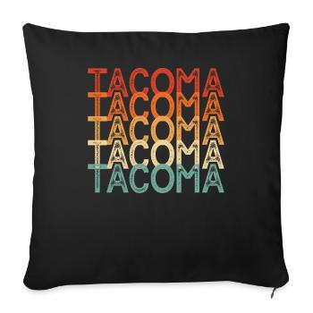 Tacoma Washington - Sofa pillowcase 17,3'' x 17,3'' (45 x 45 cm) - black - Front