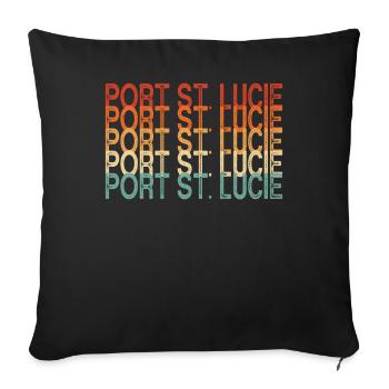 Port St. Lucie Floride - Housse de coussin décorative 45 x 45 cm - noir - Devant