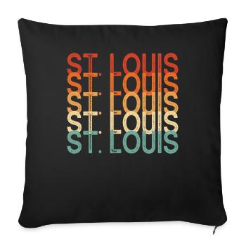 Saint-Louis, Missouri - Housse de coussin décorative 45 x 45 cm - noir - Devant