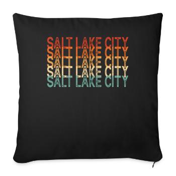 Salt Lake City Utah - Housse de coussin décorative 45 x 45 cm - noir - Devant