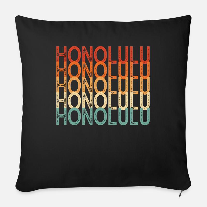 Honolulu Hawaii - Sofakissenbezug 45 x 45 cm - Schwarz