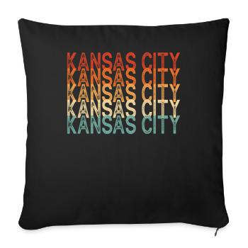 Kansas City Missouri - Housse de coussin décorative 45 x 45 cm - noir - Devant