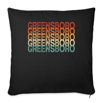 Greensboro North Carolina - Sofa pillowcase 17,3'' x 17,3'' (45 x 45 cm) - black - Front