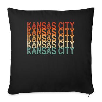 Kansas City Missouri - Housse de coussin décorative 45 x 45 cm - noir - Devant