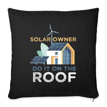 Do it on the roof solar photovoltaics - Sofa pillowcase 17,3'' x 17,3'' (45 x 45 cm) - black - Front