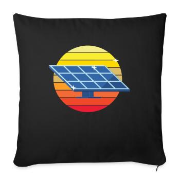 Solar Retro Photovoltaics - Sofa pillowcase 17,3'' x 17,3'' (45 x 45 cm) - black - Front