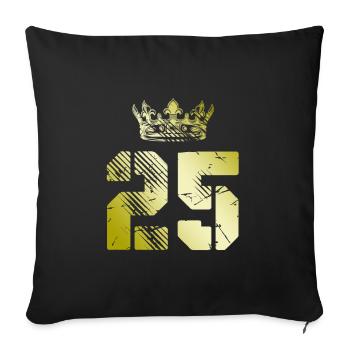 25 Number crown - Sofa pillowcase 17,3'' x 17,3'' (45 x 45 cm) - black - Front