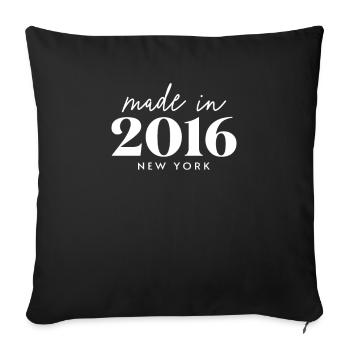 Fabriqué en 2016 à New York. Fête d’anniversaire mignonne - Housse de coussin décorative 45 x 45 cm - noir - Devant