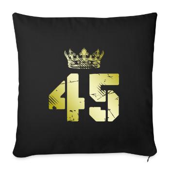 45 Couronne numérique - Housse de coussin décorative 45 x 45 cm - noir - Devant