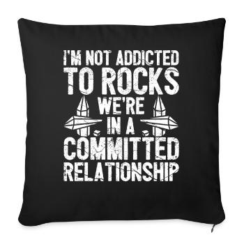 Drôle de chasseur de roches Géologue Rock Hunter - Housse de coussin décorative 45 x 45 cm - noir - Devant