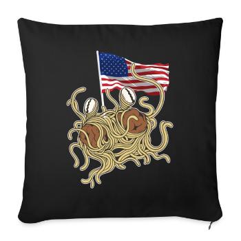 Flying Spaghetti Monster American Flag U - Sofa pillowcase 17,3'' x 17,3'' (45 x 45 cm) - black - Front