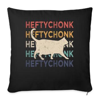 Chonk Cat Drôle Chonk Meme Fat Cat Retro - Housse de coussin décorative 45 x 45 cm - noir - Devant