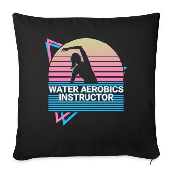 Professeur d’aquagym Rétro - Housse de coussin décorative 45 x 45 cm - noir - Devant
