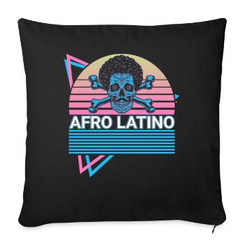 Afro Latino Gothic Skull Crossbone Retro - Sofa pillowcase 17,3'' x 17,3'' (45 x 45 cm) - black - Front