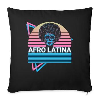 Afro Latina Gothic Skull Retro - Sofa pillowcase 17,3'' x 17,3'' (45 x 45 cm) - black - Front