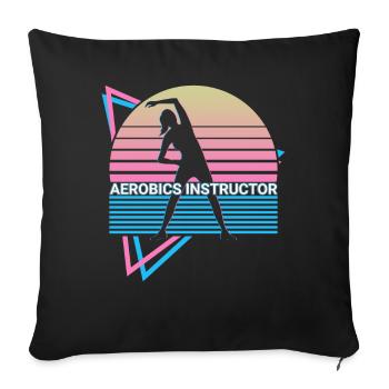 Aerobic-Lehrer Retro - Sofakissenbezug 45 x 45 cm - Schwarz - Vorne