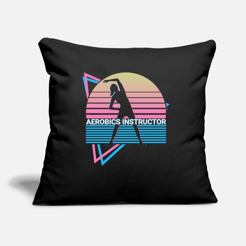 Instructeur d’aérobic Retro Housse de coussin décorative 45 x 45 cm