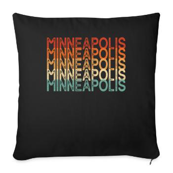 Minneapolis, Minnesota - Sofakissenbezug 45 x 45 cm - Schwarz - Vorne