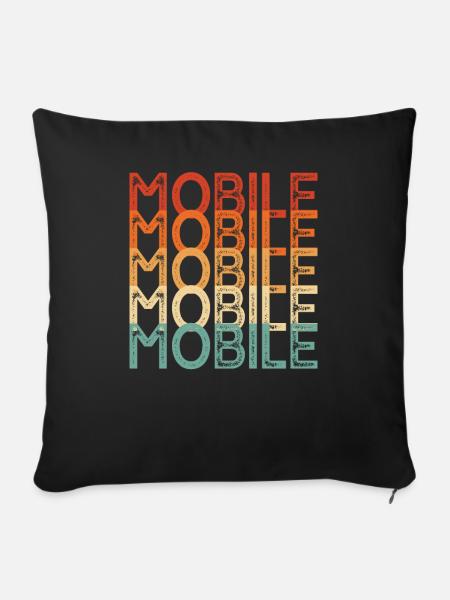 Mobile USA Town - Sofakissenbezug 45 x 45 cm - Schwarz